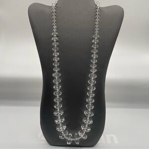 Joan Rivers Classic Graduated Faceted Clear Acrylic Beaded Necklace - Clear